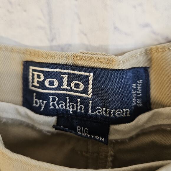 Polo Ralph Lauren Shorts Mens 44B Classic Khaki Chino Big Tyler 100% Cotton - Picture 2 of 5